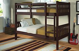 Cathy Dark Cappuccino Twin Bunk Bed - Donco