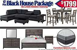 17 Pc. Black Sectional House Package - $1799