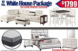 17 Pc. White Sectional House Package  - $1799