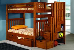 Stairway Honey Bunk Bed 67" Tall - Twin/Twin