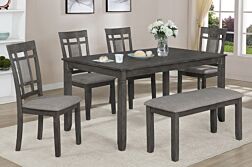 Paige Grey Dining Room Set w/ Bench