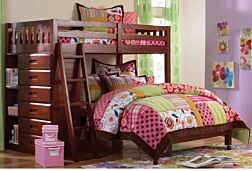 Casey Merlot Loft Bunk Bed (Twin/Full)