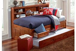 Eric Bookcase Bed with Storage & Trundle - Twin & Full