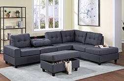 Heights Grey Sectional Set (32Heights) - 3 Pc.