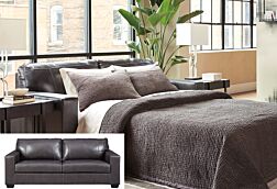 Morelos Gray Queen Sleeper Sofa - Leather