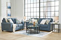 Cashton Blue Sofa & Loveseat Set - 2 Pc.