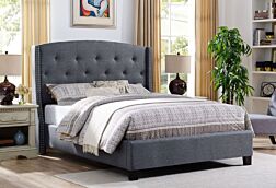 Eva Queen/King Upholstered Bed - 5111 - Crown Mark - Grey