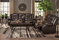 Vacherie Chocolate Reclining Sofa & Loveseat Set - 2 Pc.