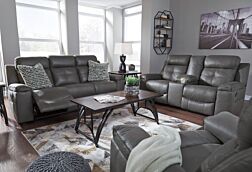 2 Pc. Jesolo Grey Reclining Sofa Set