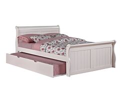 Andrea White Twin Sleigh Bed w/ Trundle