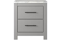 Signature Design by Ashley Coralayne Glam 3 Drawer Nightstand with Faux Shagreen Drawer Fronts Silver 