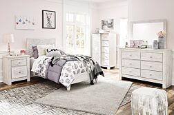 Paxberry Whitewash Twin Bedroom Set - 6 Pc.