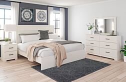 Stelsie White King Bedroom Set - 6 Pc.
