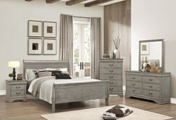 6 Pc. Lacy Sleigh Grey Bedroom Set - Q/K