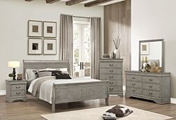 6 Pc. Lacy Grey King Bed Set