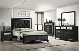 Lila Full Black Bedroom Set - 6 Pc.