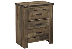 Trinell Brown 2-Drawer Nightstand