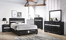 6 Pc. Regata Black Platform Bedroom Set