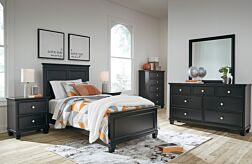 Lanolee Black Twin Bedroom Set - 6 Pc.