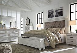 Kanwyn King Upholstered Storage Bed Set - 6 Pc.