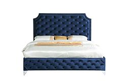 Leilah Blue Velvet Queen Bed