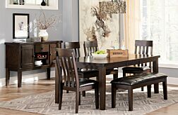 Haddigan Brown Dining Room Set - Opt. Bench