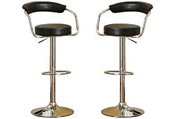 2 Ojas Black Stools - Adj. Height