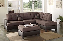 3 Pc. Reyes Chocolate Sectional Set