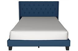 Blue Velvet Full Platform Bed (HH780)