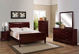 6 Pc. Lacy Cherry Sleigh Bedroom Set - QK -  CANNOT PURCHASE THIS CONFIGURATION RIGHT NOW - CALL SALES