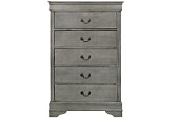 Lacy 5-Drawer Grey Chest