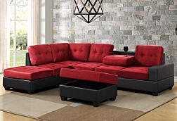 3 Pc. Heights Red Sectional Set (PU7) 