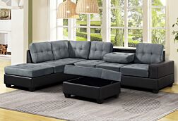 3 Pc. Heights Grey Sectional Set (PU8)  