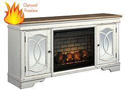 Realyn Extra Large TV Stand - Opt. Fireplace (74" W)