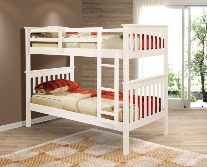 Donco Kids White Bunk Bed Twin, Mission Twin Bunk Beds