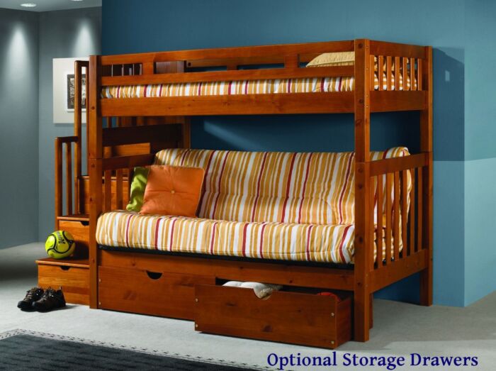 Stairway Honey Bunkbed 67 Tall, Bunk Bed Twin And Futon