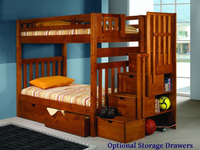 Donco Kids Stair Step Twin/Twin Bunk Bed - 200-Abcdefgh