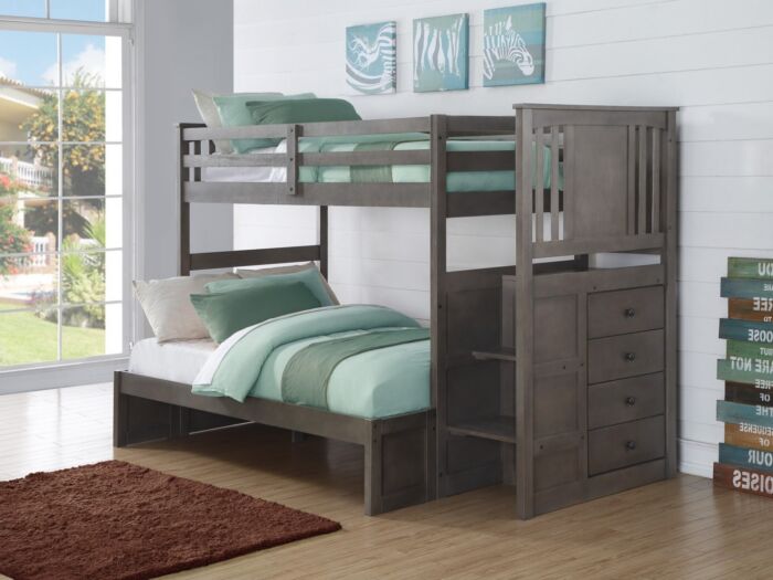 Princeton Stair Step Twin Full Bunk Bed, Stairway Twin Full Bunk Beds