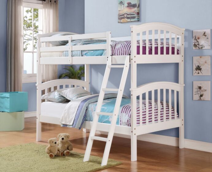 Donco Kids Columbia Twin Bunk Bed, Cherry Bunk Beds New World