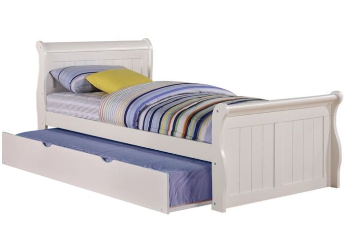 White twin bed frame with trundle online