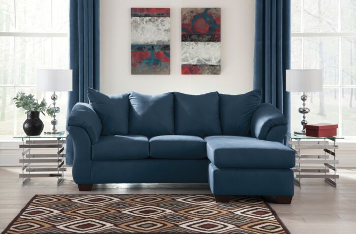 7500718 Darcy Blue Sofa Chaise Ashley, Ashley Furniture Living Room Sets Blue