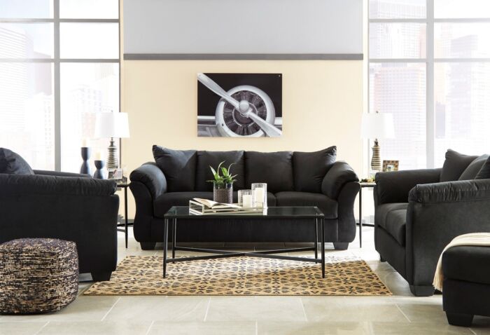 Darcy Black Sofa Loveseat Set