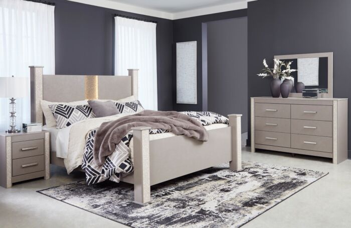 Surancha Poster Bed - Gray Surancha Poster Bed - Gray