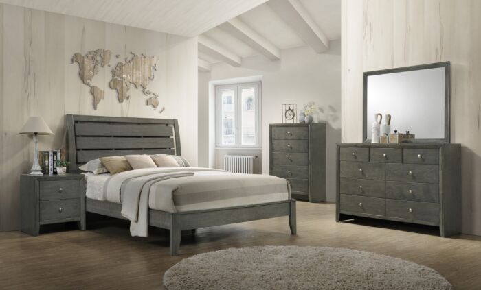 Evan Bedroom Set Grey B4720 Crown Mark