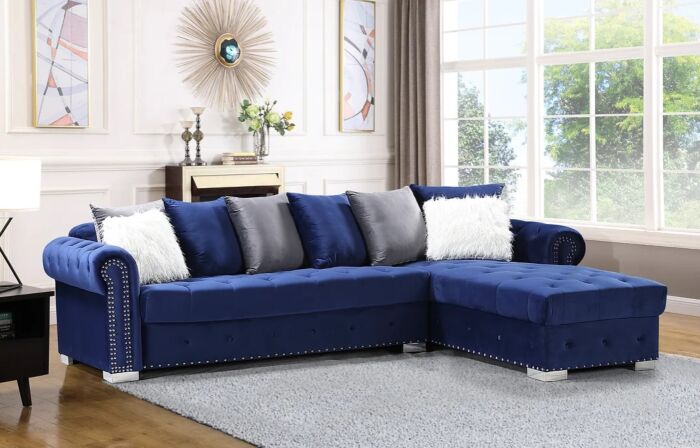 Blue sectional outlet