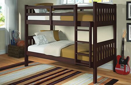 Cathy Dark Cappuccino Twin Bunk Bed - Donco