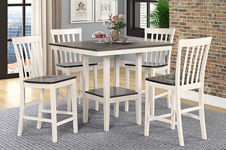 Brody White/Grey Pub - Counter Height Dining Set