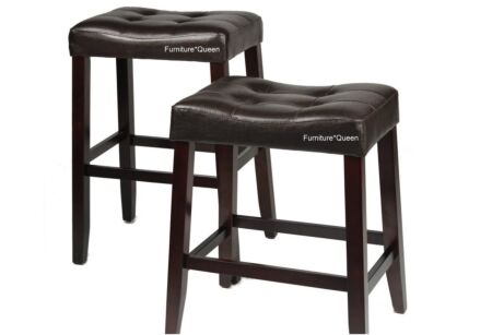 2 Kent Espresso Saddle Stools - Counter or Bar Height