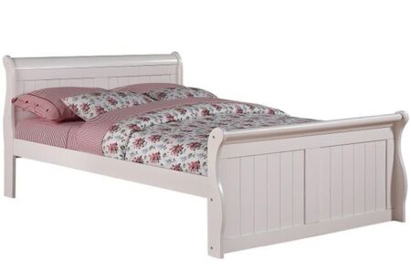 Andrea Twin/Full White Sleigh Bed