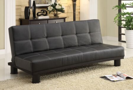 Collin Black Adjustable Sofa Bed - Futon